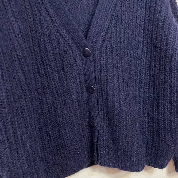 EUC Sezane Achille Mohair Wool Blend Oversized Cardigan Navy Blue XS - Picture 5 of 9